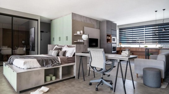 Pequenos detalhes podem dividir os espaços dentro do mesmo projeto.